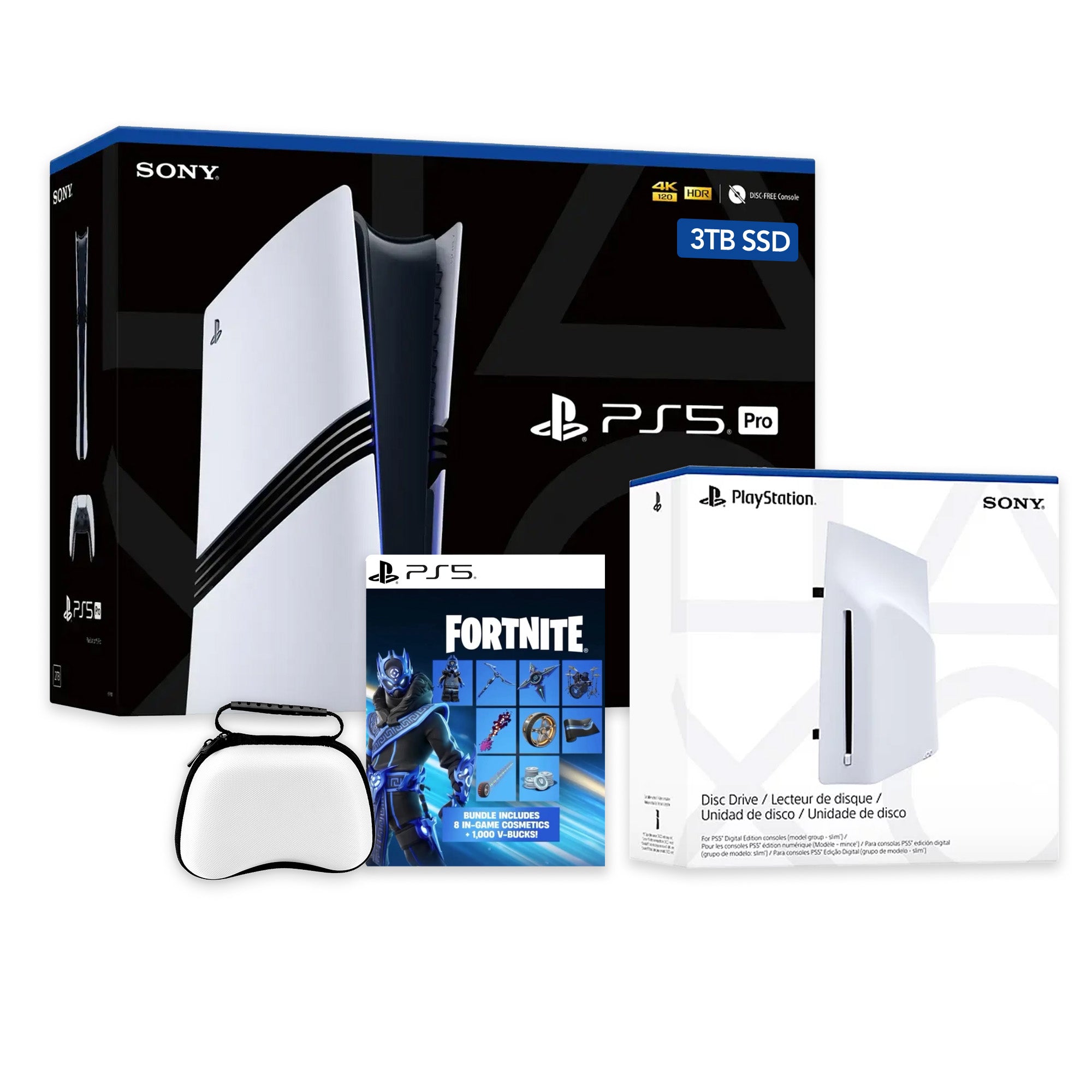 PlayStation 5 Pro 3TB SSD Console with Disc Drive, Wireless Controller and Case, Fortnite Cobalt Star - CFI-7019 PS5 Pro PlayStation 5 Pro 3TB SSD Console with Disc Drive, Wireless Controller and Case, Fortnite Cobalt Star - CFI-7019 PS5 Pro
